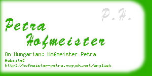 petra hofmeister business card